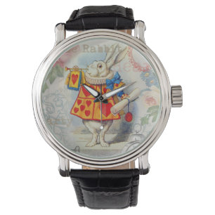 White Rabbit Hearts Alice Classic Horloge