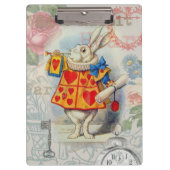 White Rabbit Hearts Alice Classic Klembord (Voorkant)