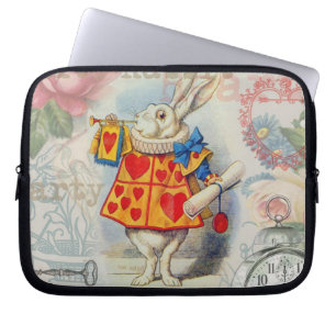 White Rabbit Hearts Alice Classic Laptop Sleeve