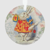 White Rabbit Hearts Alice Classic Ornament (achterkant)