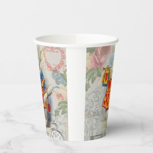 White Rabbit Hearts Alice Classic Papieren Bekers (Links)