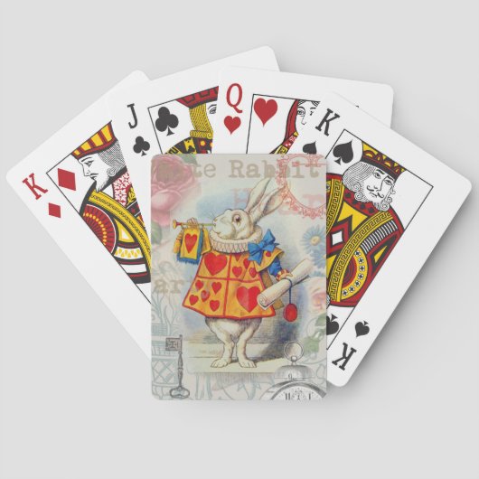 White Rabbit Hearts Alice Classic Speelkaarten (Achterkant)