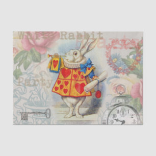 White Rabbit Hearts Alice Classic Tissuepapier