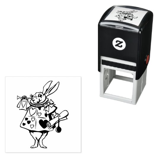 White Rabbit Herald Trompettist Alice in Wonderlan Zelfinktende Stempel (In situ)