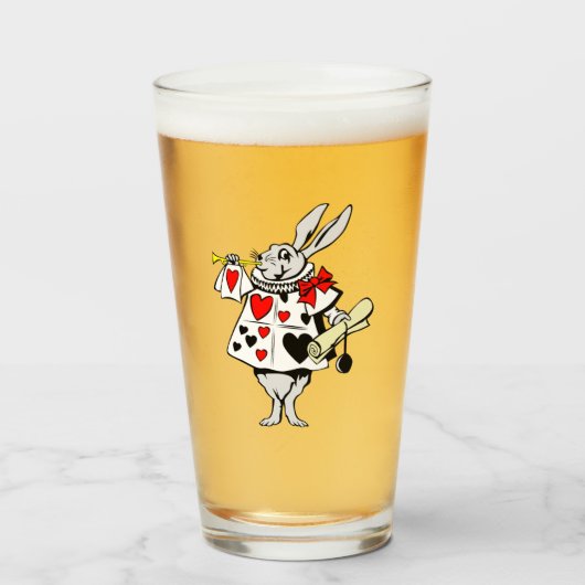 White Rabbit Illustration Glas (Voorkant gevuld)