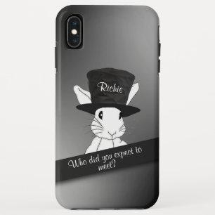 White Rabbit in Personalized Top Hat iPhone XS Max Hoesje