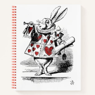 White Rabbit met Red Hearts Alice in Wonderland Notitieboek