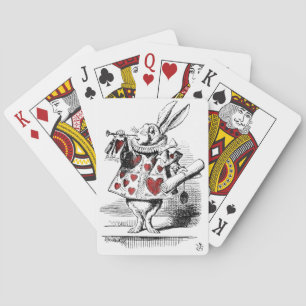 White Rabbit met Red Hearts Alice in Wonderland Pokerkaarten