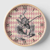 White Rabbit Pink Diamonds Wall Clock (Voorkant)