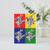 White Rabbit Pop Art Briefkaart (Staand voorkant)