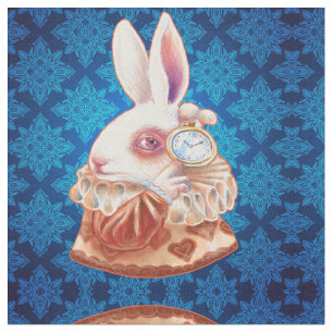 White Rabbit Pop Surrealisme Illustration fabric Stof