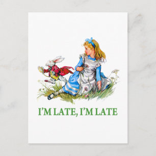 White Rabbit Rushes van Alice, "Ik ben laat, ik be Briefkaart