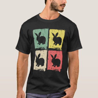 White Rabbit Silhouette  Colors Retro T-shirt