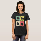 White Rabbit Silhouette Colors Retro T-shirt (Voorkant volledig)