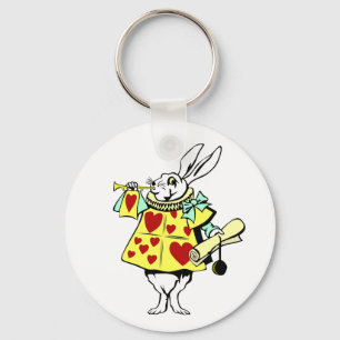 White Rabbit uit Alice in Wonderland Button Sleutelhanger