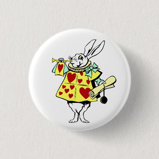 White Rabbit uit Alice in Wonderland Ronde Button 3,2 Cm (Voorkant)