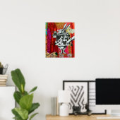 White Rabbit Wall Decor Poster (Thuiskantoor)