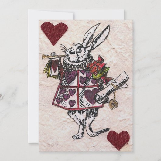 White Rabbit Wedding Invitation Kaart (Voorkant)