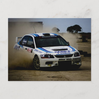 White Rally Car Briefkaart