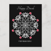 White Rangoli with hibiscus Briefkaart (Voorkant)