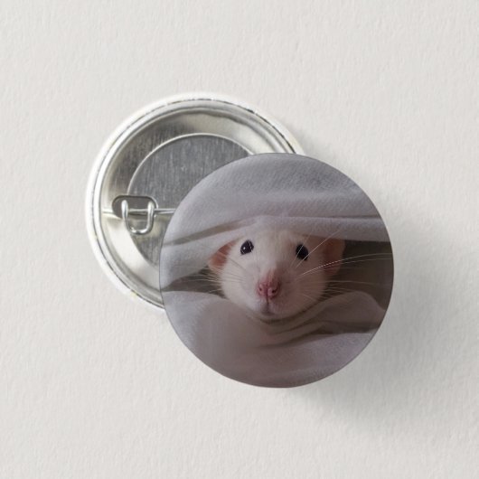 White Rat Badge / Button (Voorkant /achterkant)