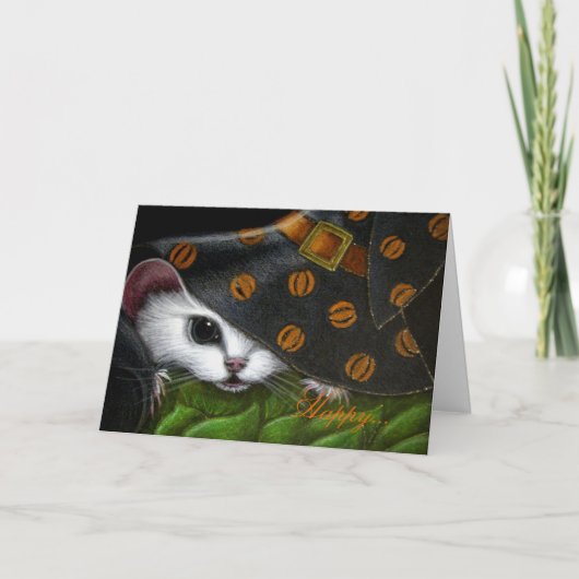 WHITE RAT/MICE/MOUSE HALLOWEEN Card Kaart (Voorkant)