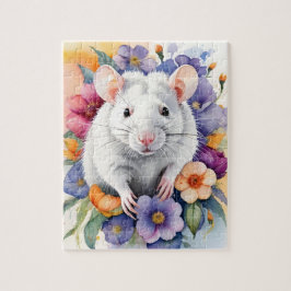 White Rat Mouse Family Pet Portrait Legpuzzel