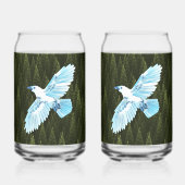 White Raven on Fractal Conifers Blikvorm Glas (Voorkant)