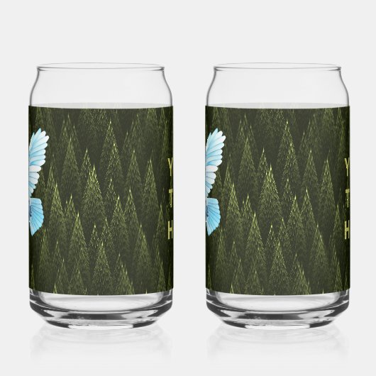 White Raven on Fractal Conifers Blikvorm Glas (Links)
