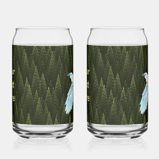 White Raven on Fractal Conifers Blikvorm Glas (Rechts)