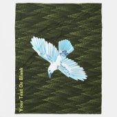 White Raven on Fractal Conifers Fleece Deken (Voorkant)