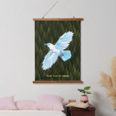 White Raven on Fractal Conifers Hangend Wandkleed (Slaapkamer)