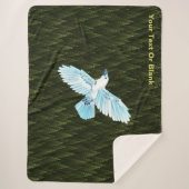 White Raven on Fractal Conifers Sherpa Deken (Voorkant)