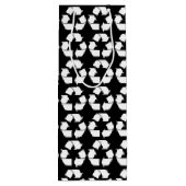 White Recycling Symbool Wijn Cadeautas (Achterkant)
