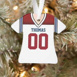 White/Red/Blue Football Jersey Ornament