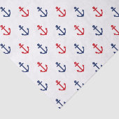 White Red Blue Nautical Anchor Pattern Tissuepapier (Detail)