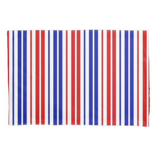 White Red Blue Stripes Pattern   Kussensloop (Voorkant)