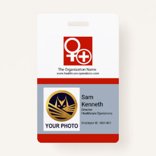 White Red Column Blokken Foto Sjabloon Medisch Badge