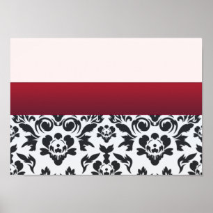 White Red Damask speciaal cadeau Poster