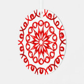 White Red  decoratief traditioneel kerstfeest Metalen Ornament (Voorkant links)