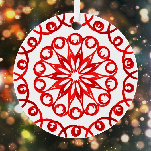 White Red  decoratief traditioneel kerstfeest Metalen Ornament