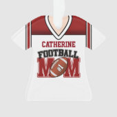 White/Red Football mama Jersey Ornament (voorkant)