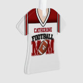 White/Red Football mama Jersey Ornament (voorkant)