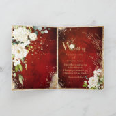 White Red Gold Botanical Floral Rustic Wedding (Binnen)