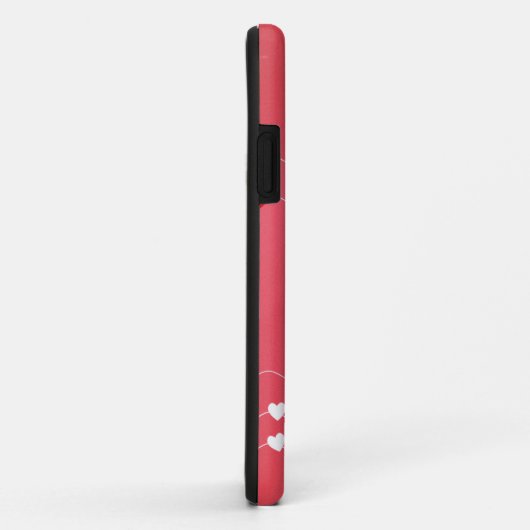 White-red hart monogram iPhone Case (Achterkant/rechts)