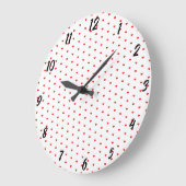 White Red Heart Pattern Valentijnsdag Gift Cool Grote Klok (Hoek)