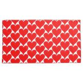 White Red Hearts Pattern Kussensloop (Voorkant-Rechts)