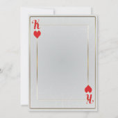 White & Red King of Hearts Kaart Elegant Huwelijk (Achterkant)