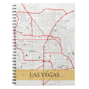 WHITE RED LAS VEGAS NEVADA USA OUTLINE MAP NOTITIEBOEK