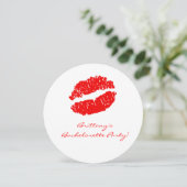 White Red Lips Kiss Bachelorette Party Invitation (Debout devant)